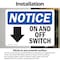 Signmission On And Off Switch Sign With Symbol, 14 in W x Rectangle, Vinyl Decal OS-2PACK-NS-D-1014-L-16979 - alternate 5